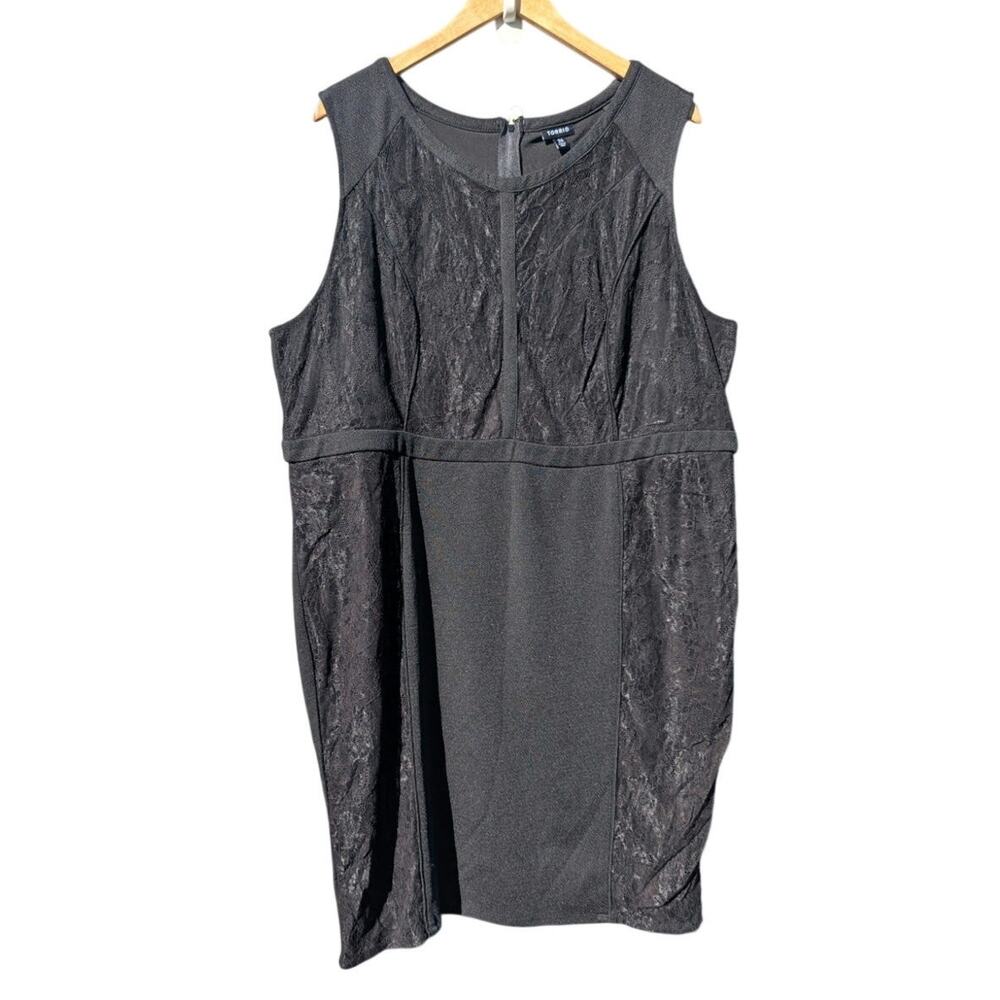 Black Sleeveless Knee Length Dress Torrid Plus Size 24 Goth Witch Lace Alt